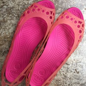Crocs Pink Adrina Open-Toe flats size 8